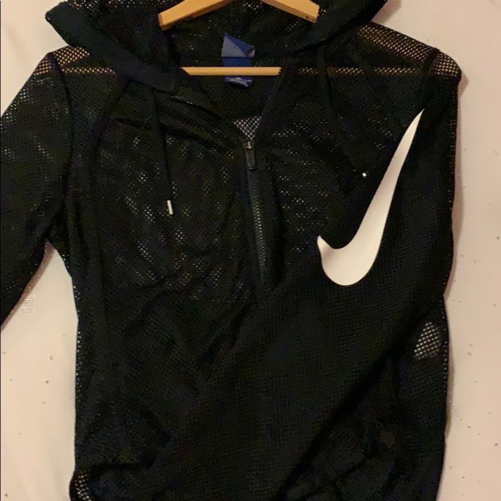 NIKE jacket w/ check mark logo on one sleeve
